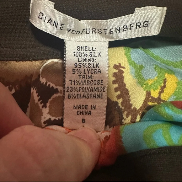Diane Von Furstenberg multi-coloured silk maxi skirt or strapless dress size 6 - Picture 9 of 10